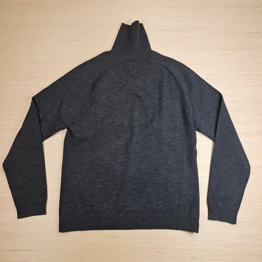 Banana Republic Stretch Wool Blend Turtleneck Sweater Mens M Gray 247497